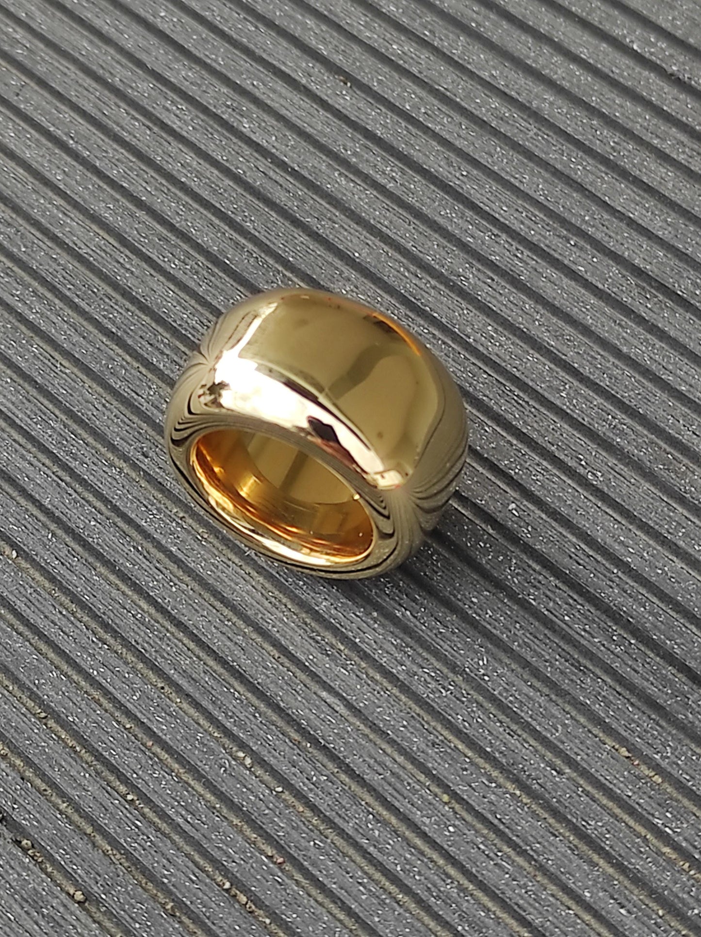 Chunky Gold Band Ring: Minimalist Statement Jewelry, Handmade by Elisa Kuno, Gold Alternative