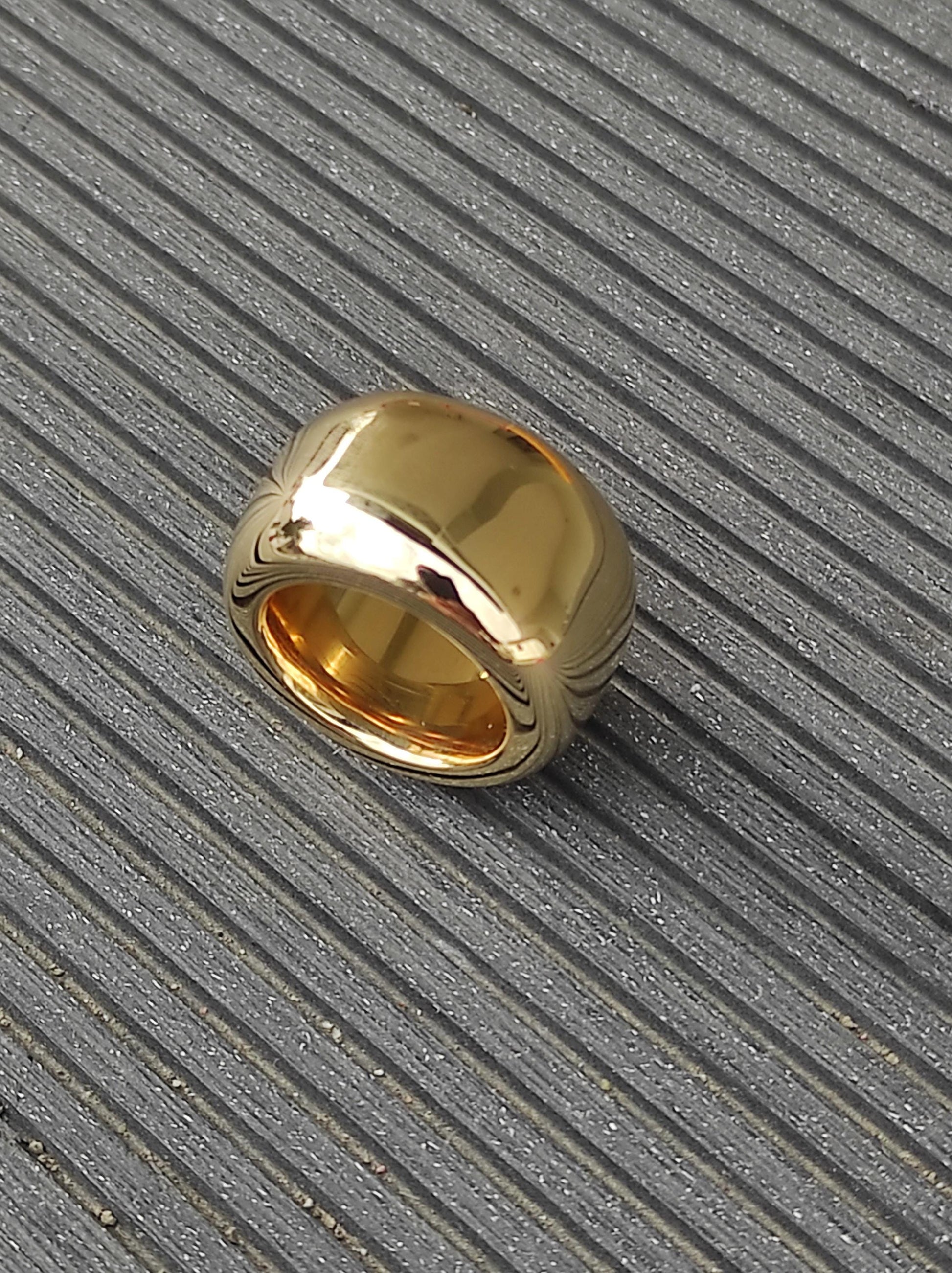 Chunky Gold Band Ring: Minimalist Statement Jewelry, Handmade by Elisa Kuno, Gold Alternative