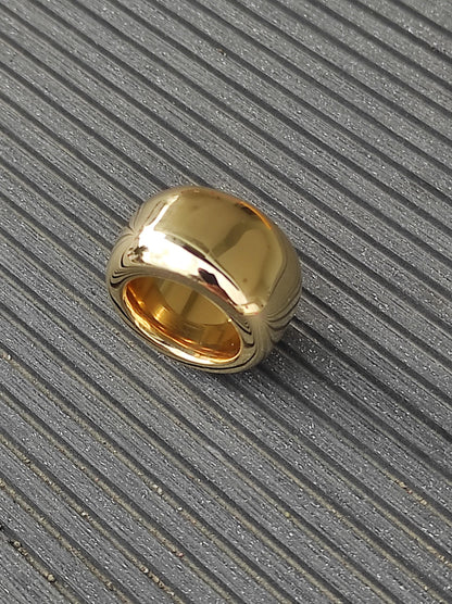 Chunky Gold Band Ring: Minimalist Statement Jewelry, Handmade by Elisa Kuno, Gold Alternative