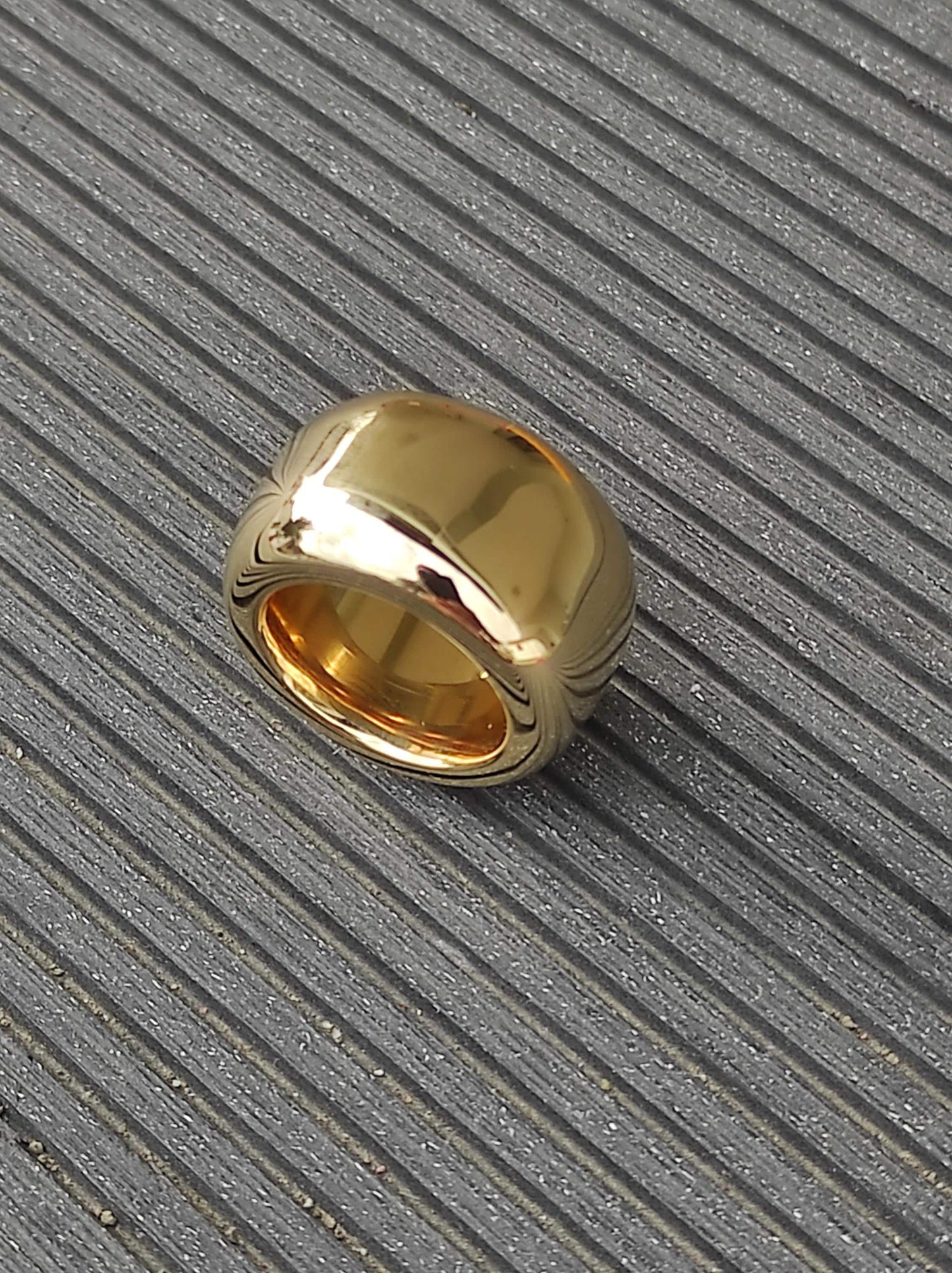 Chunky Gold Band Ring: Minimalist Statement Jewelry, Handmade by Elisa Kuno, Gold Alternative