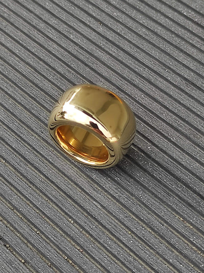 Chunky Gold Band Ring: Minimalist Statement Jewelry, Handmade by Elisa Kuno, Gold Alternative