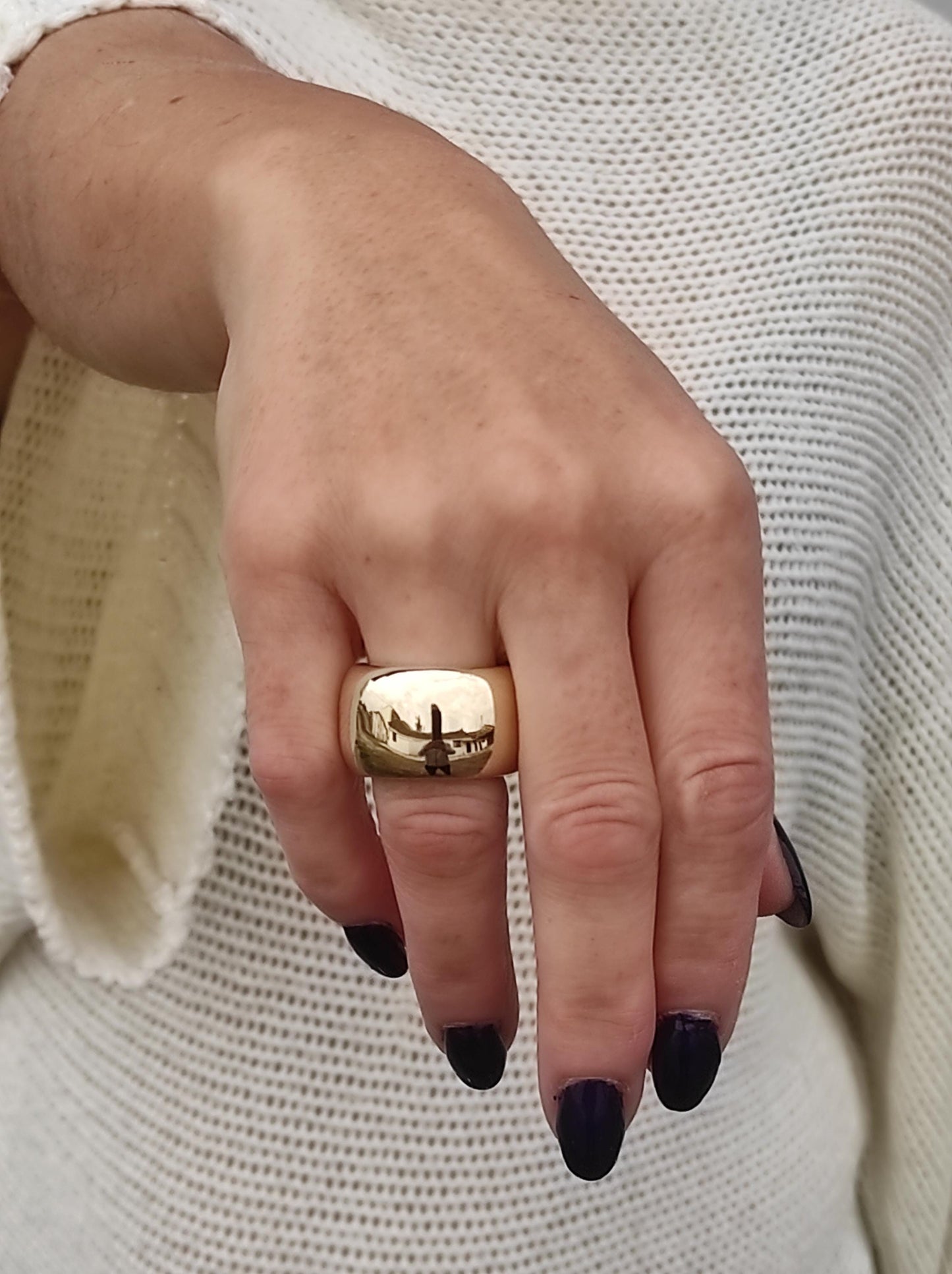 Chunky Gold Band Ring: Minimalist Statement Jewelry, Handmade by Elisa Kuno, Gold Alternative