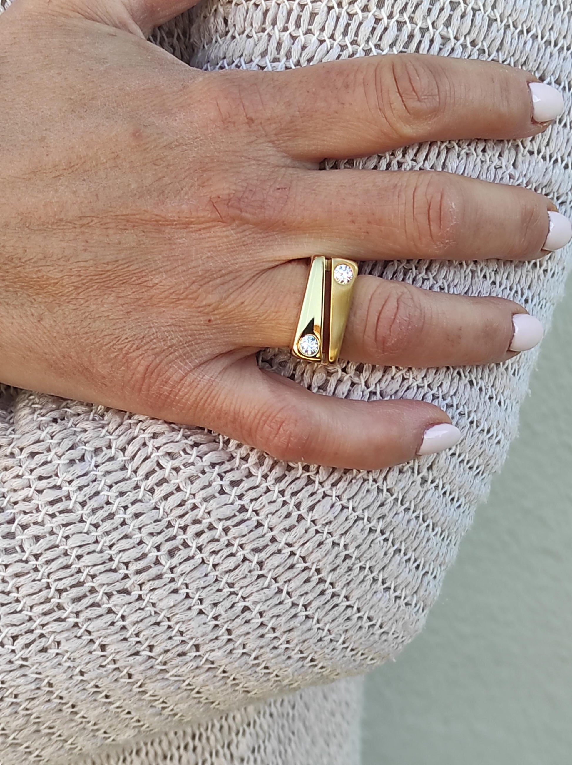 Yin Yang Ring: Cubic Zirconia Statement Ring