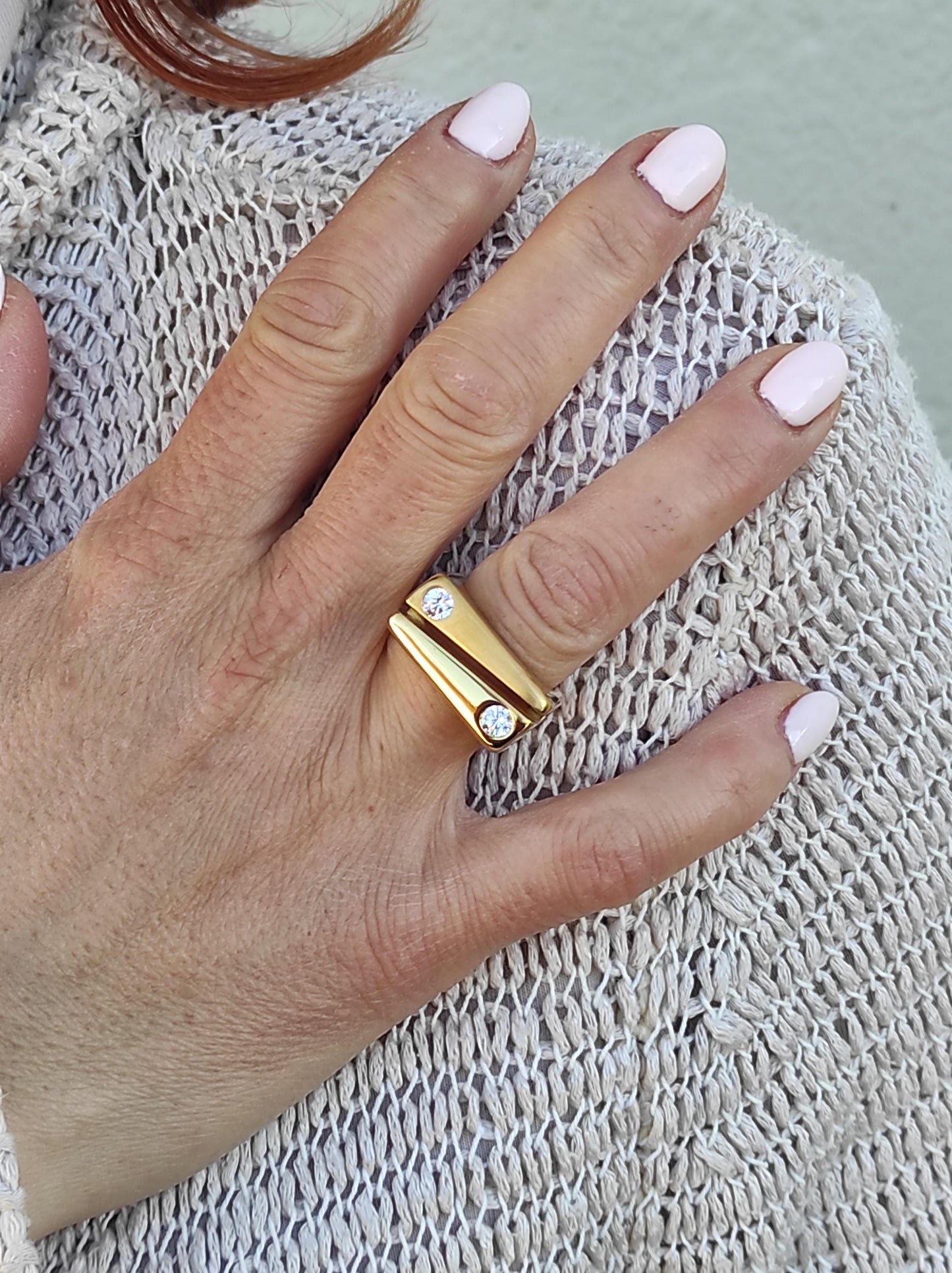 Yin Yang Ring: Cubic Zirconia Statement Ring