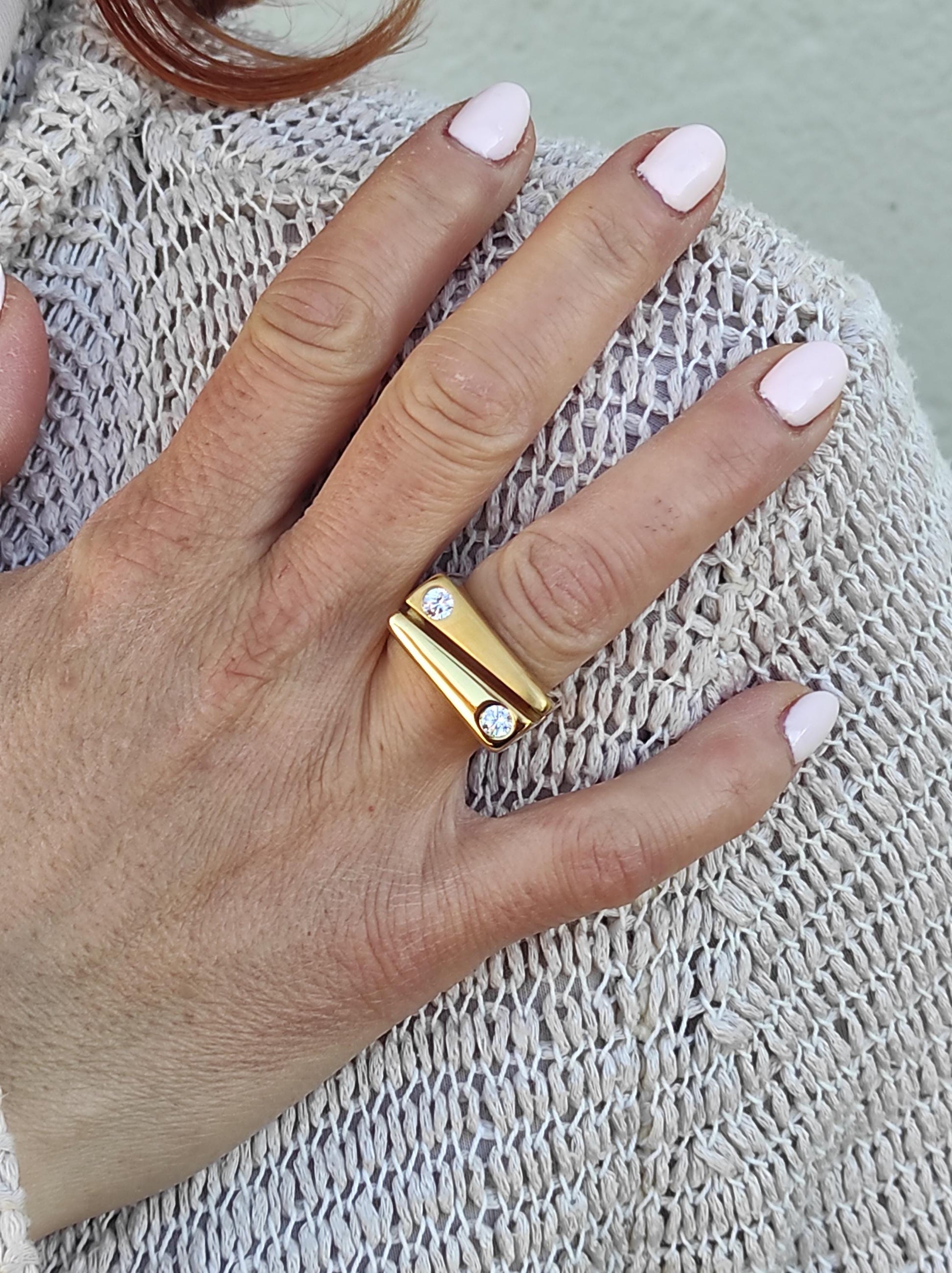 Yin Yang Ring: Cubic Zirconia Statement Ring