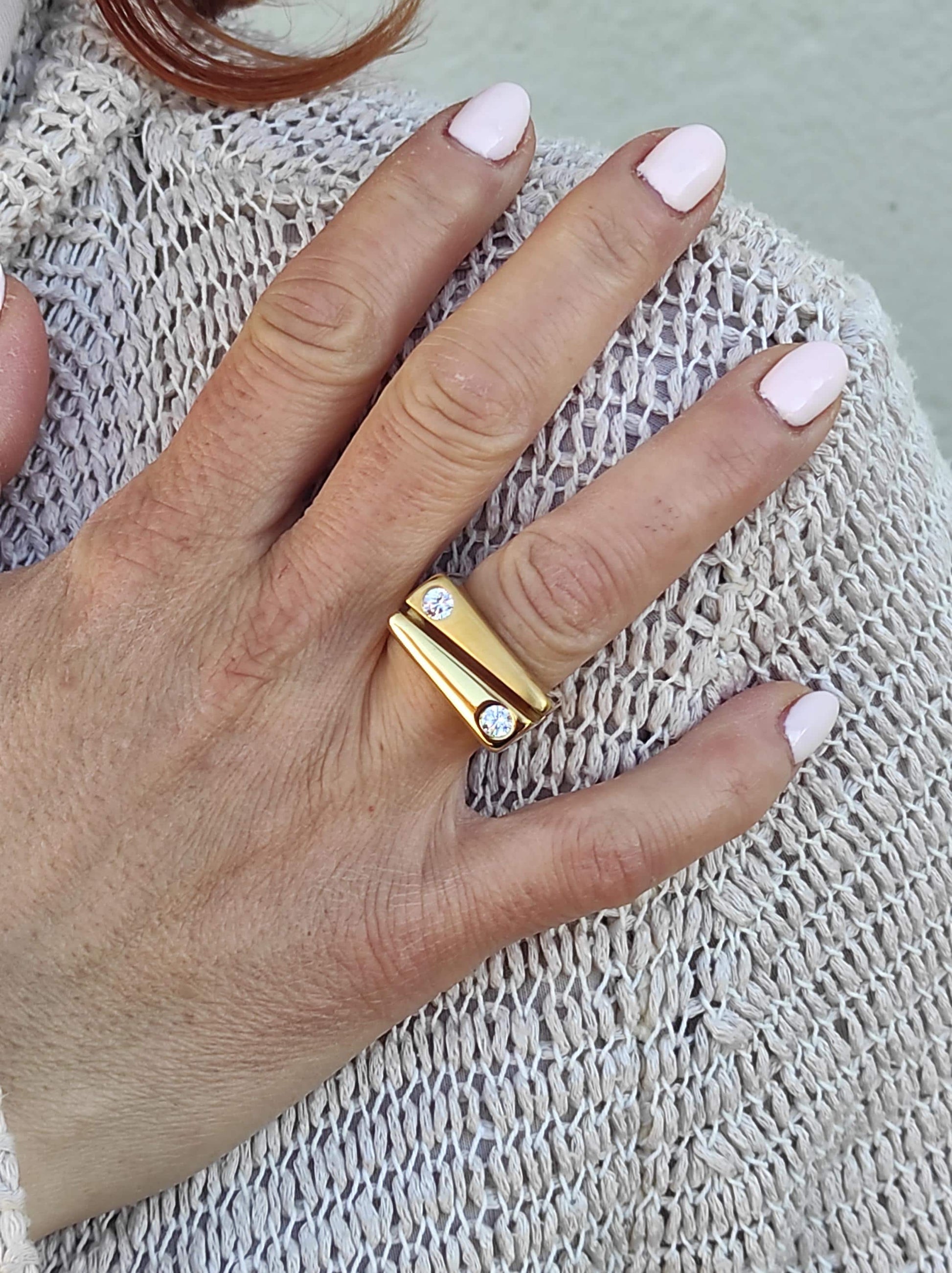 Yin Yang Ring: Cubic Zirconia Statement Ring
