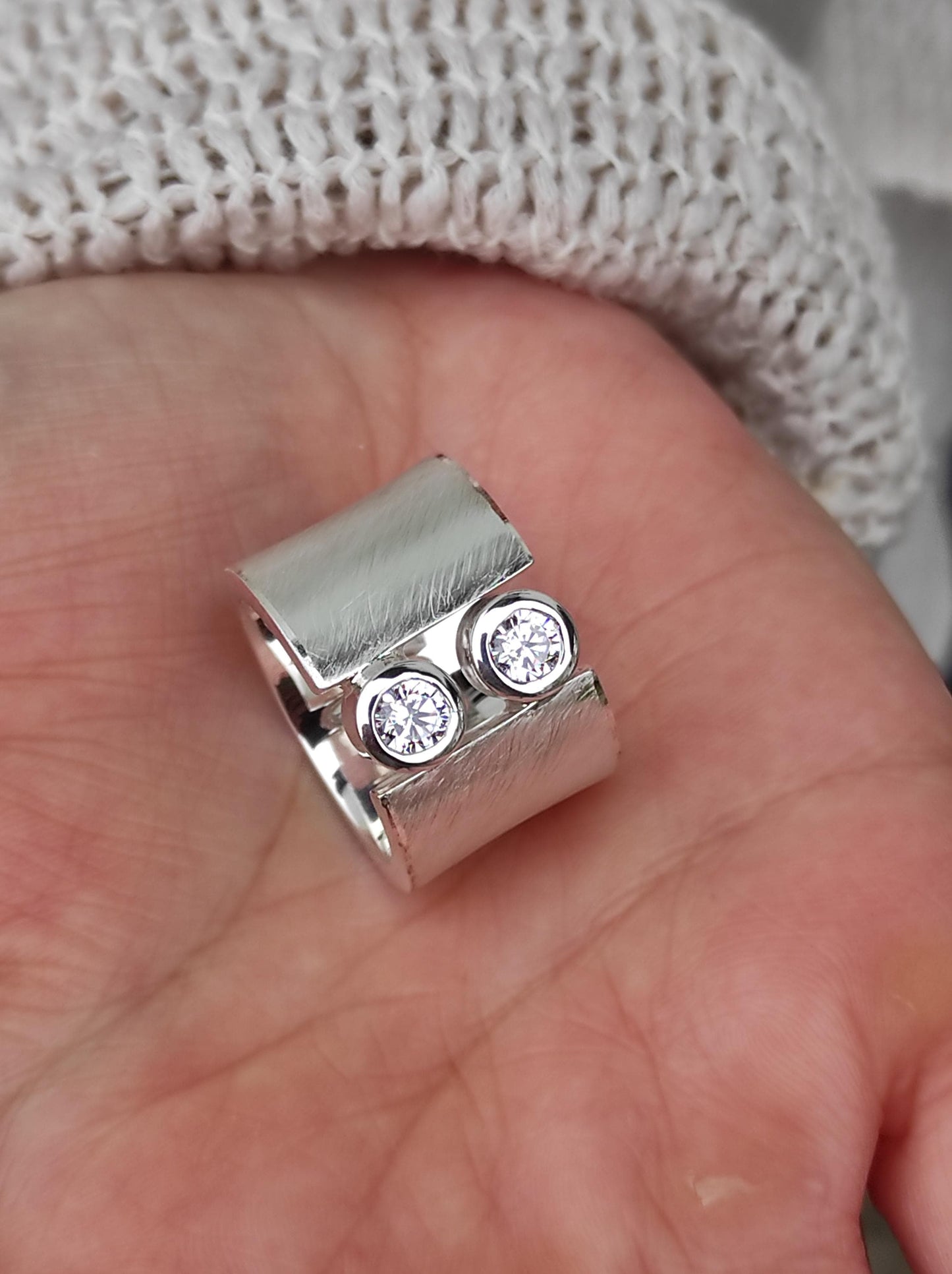 Wide Band Ring: Statement Jewelry For Women, Silver AG950