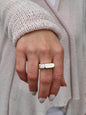 Moissanite Engagement Ring: 1Ct Square Band Tension Set, Gold Tone, Gold alternative