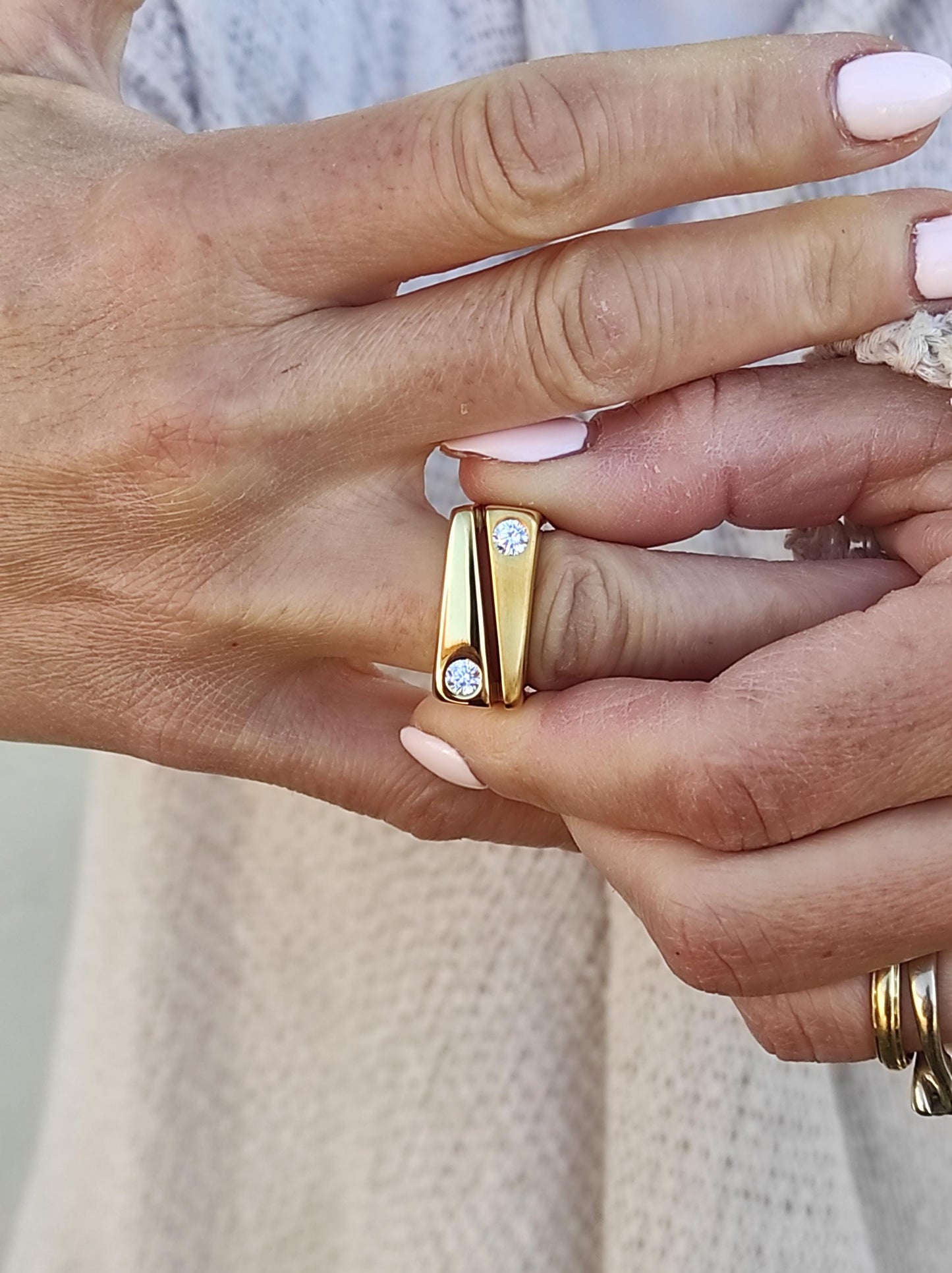 Yin Yang Ring: Cubic Zirconia Statement Ring