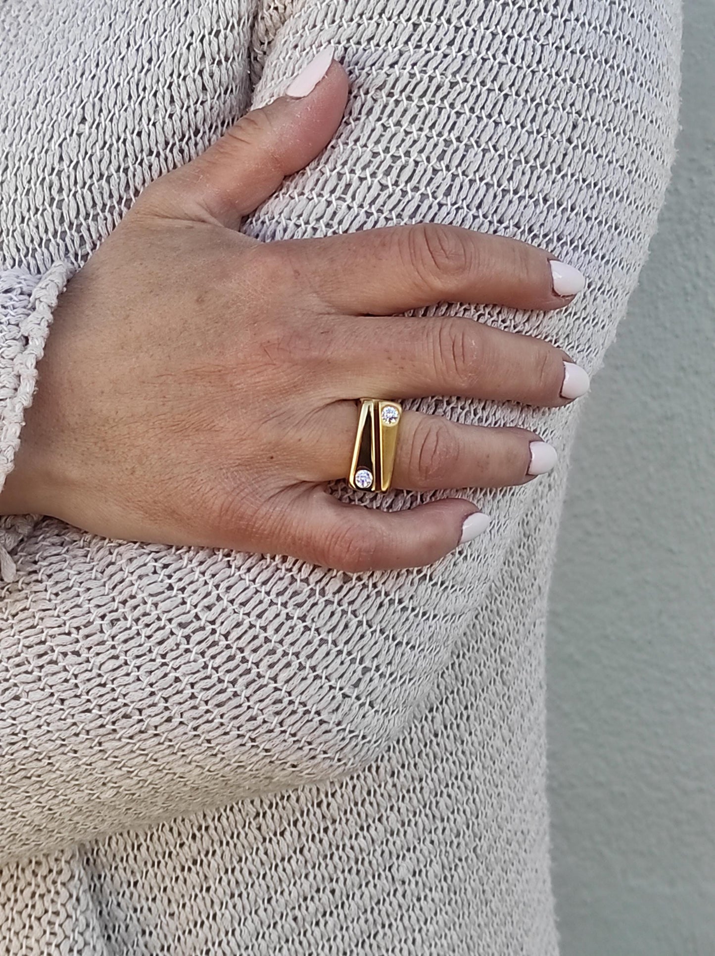 Yin Yang Ring: Cubic Zirconia Statement Ring