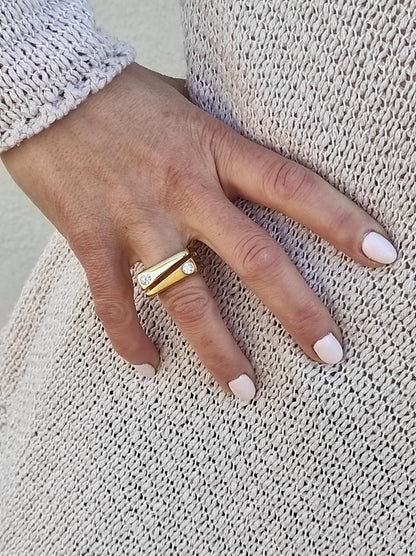 Yin Yang Ring: Cubic Zirconia Statement Ring