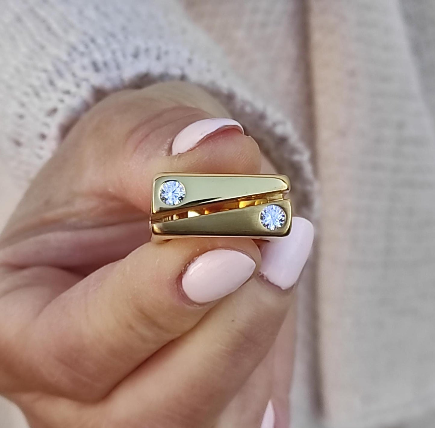 Yin Yang Ring: Cubic Zirconia Statement Ring