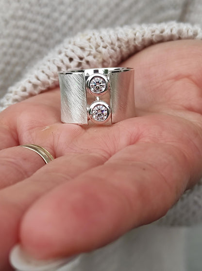 Wide Band Ring: Statement Jewelry For Women, Silver AG950