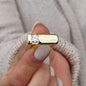 Moissanite Engagement Ring: 1Ct Square Band Tension Set, Gold Tone, Gold alternative