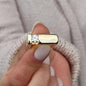 Moissanite Engagement Ring: 1Ct Square Band Tension Set, Gold Tone, Gold alternative