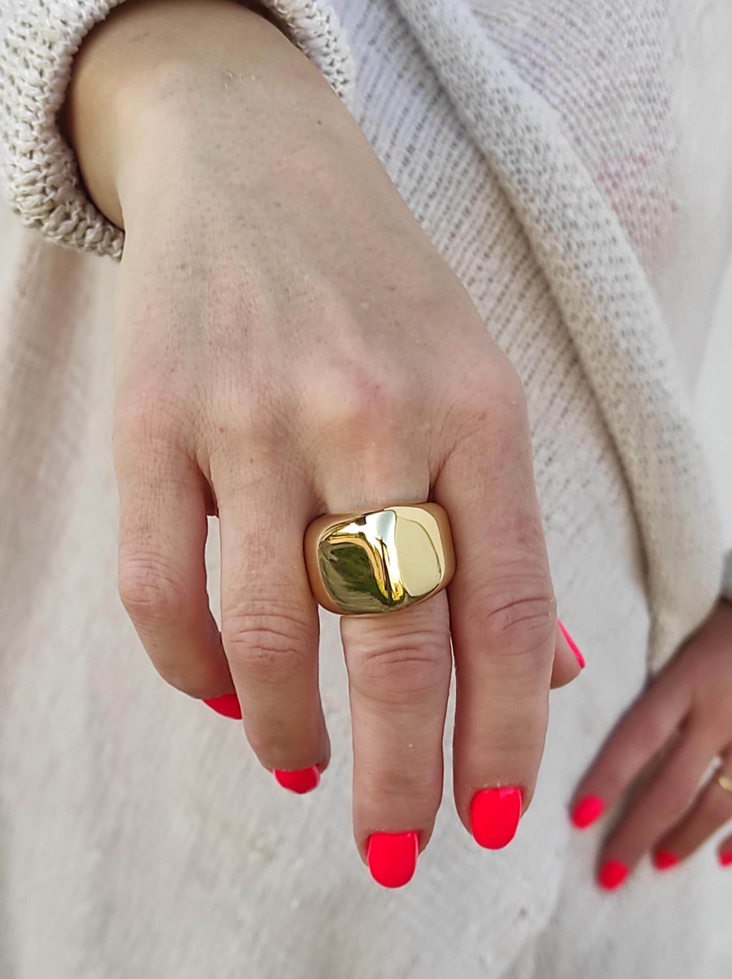 Statement Ring: Chunky Conical Design by Elisa Kuno, Gold Plated
