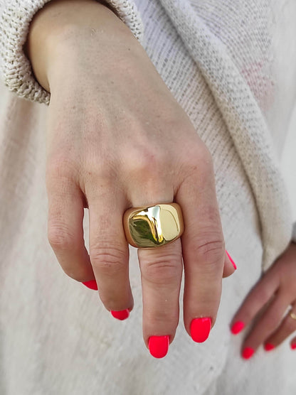 Statement Ring: Chunky Conical Design by Elisa Kuno, Gold Plated