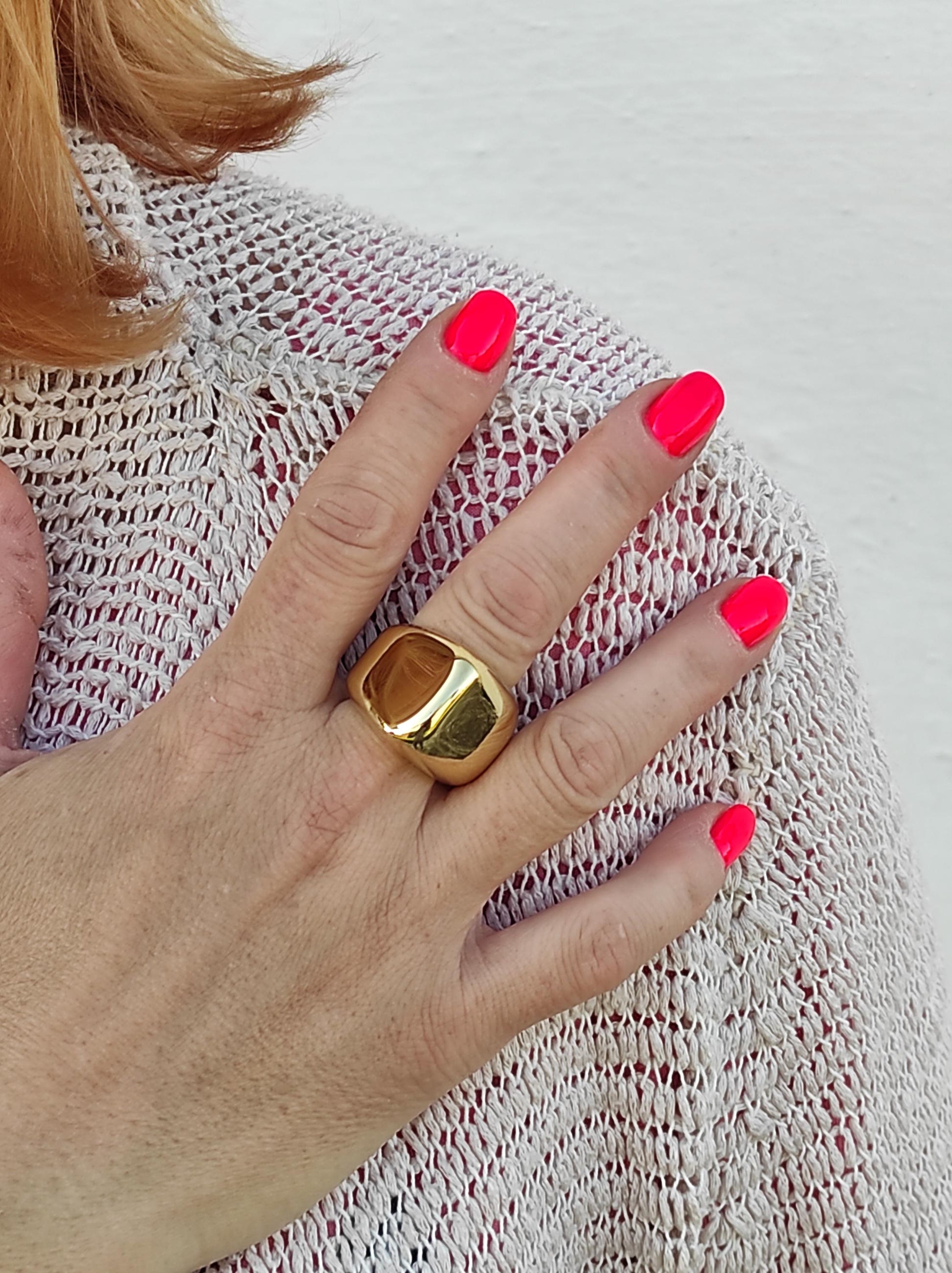 Statement Ring: Chunky Conical Design by Elisa Kuno, Gold Plated