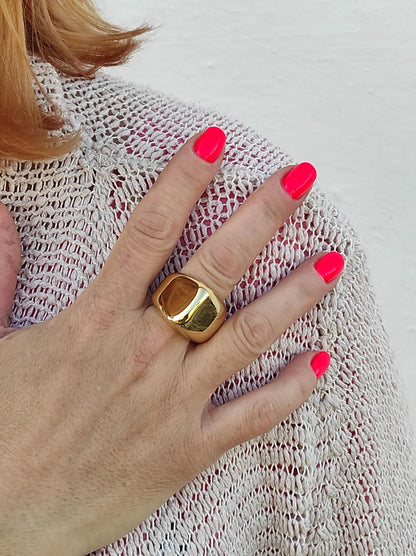 Statement Ring: Chunky Conical Design by Elisa Kuno, Gold Plated