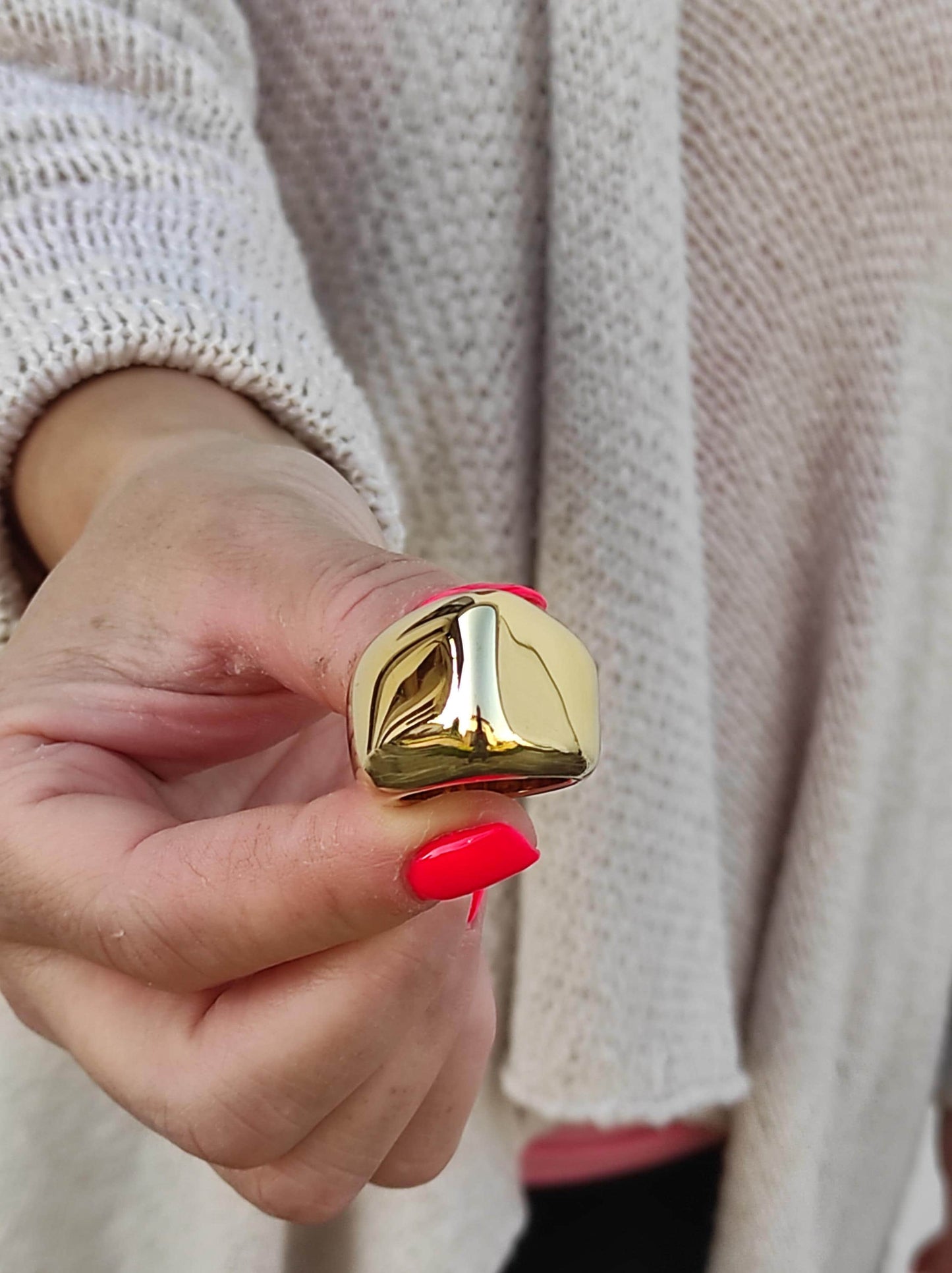 Statement Ring: Chunky Conical Design by Elisa Kuno, Gold Plated