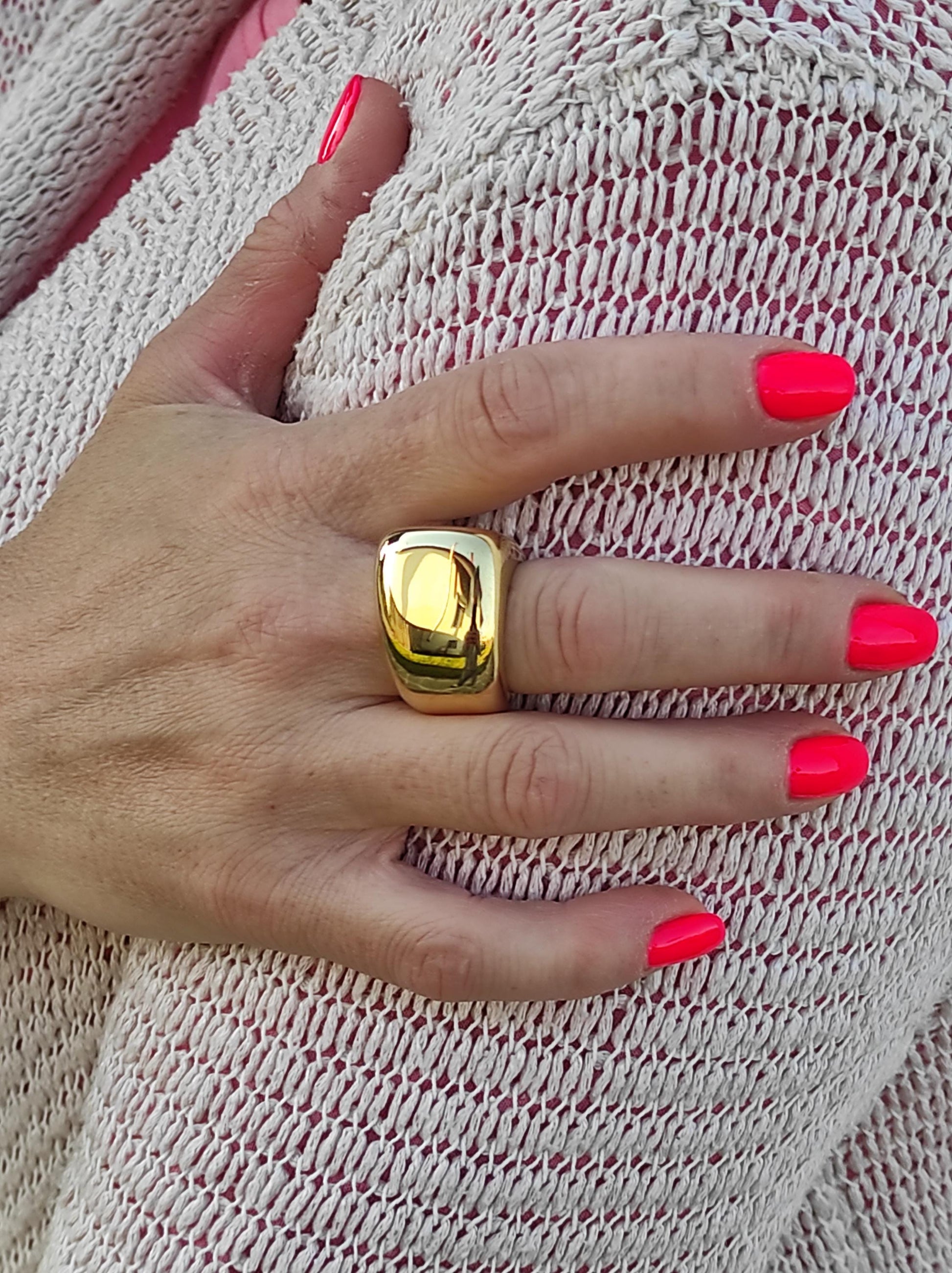 Statement Ring: Chunky Conical Design by Elisa Kuno, Gold Plated