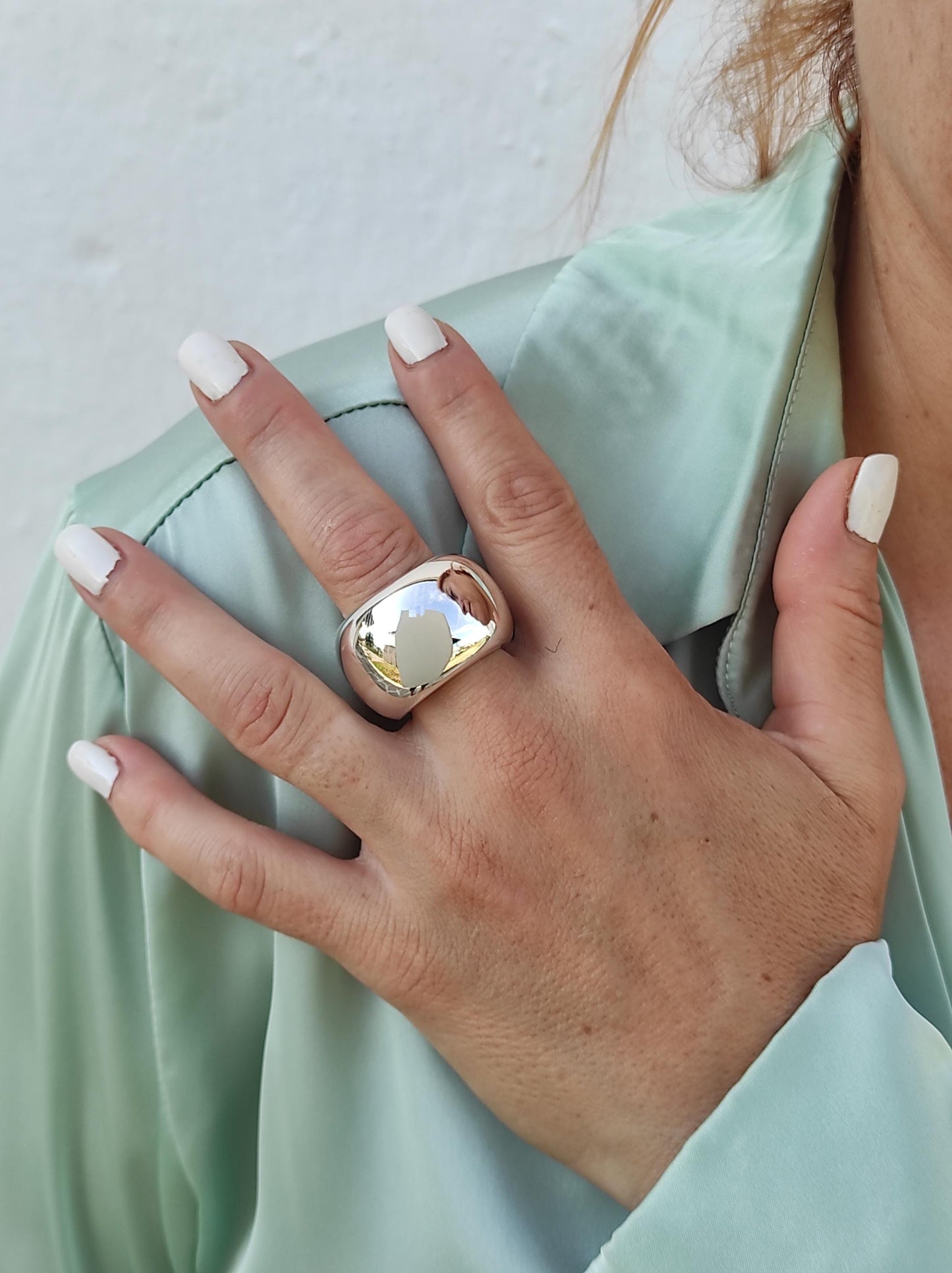 Silver Donut Ring: Chunky Doughnut Ring, Heavy Band, 19MM Wide