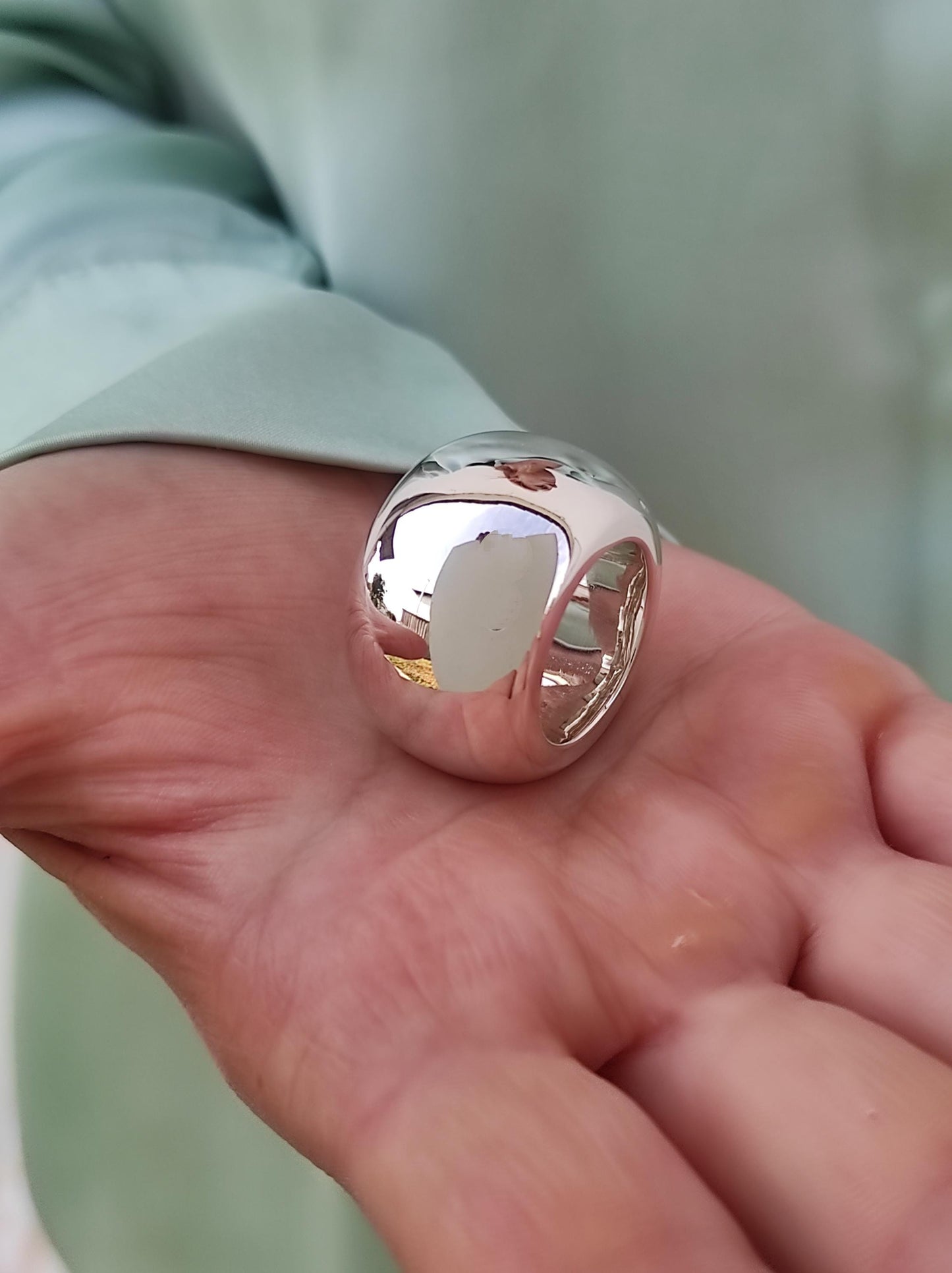 Silver Donut Ring: Chunky Doughnut Ring, Heavy Band, 19MM Wide