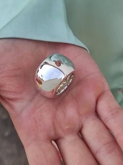 Silver Donut Ring: Chunky Doughnut Ring, Heavy Band, 19MM Wide