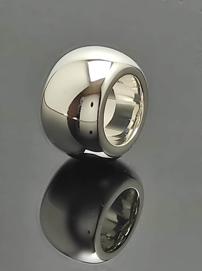 Silver Donut Ring: Chunky Doughnut Ring, Heavy Band, 19MM Wide