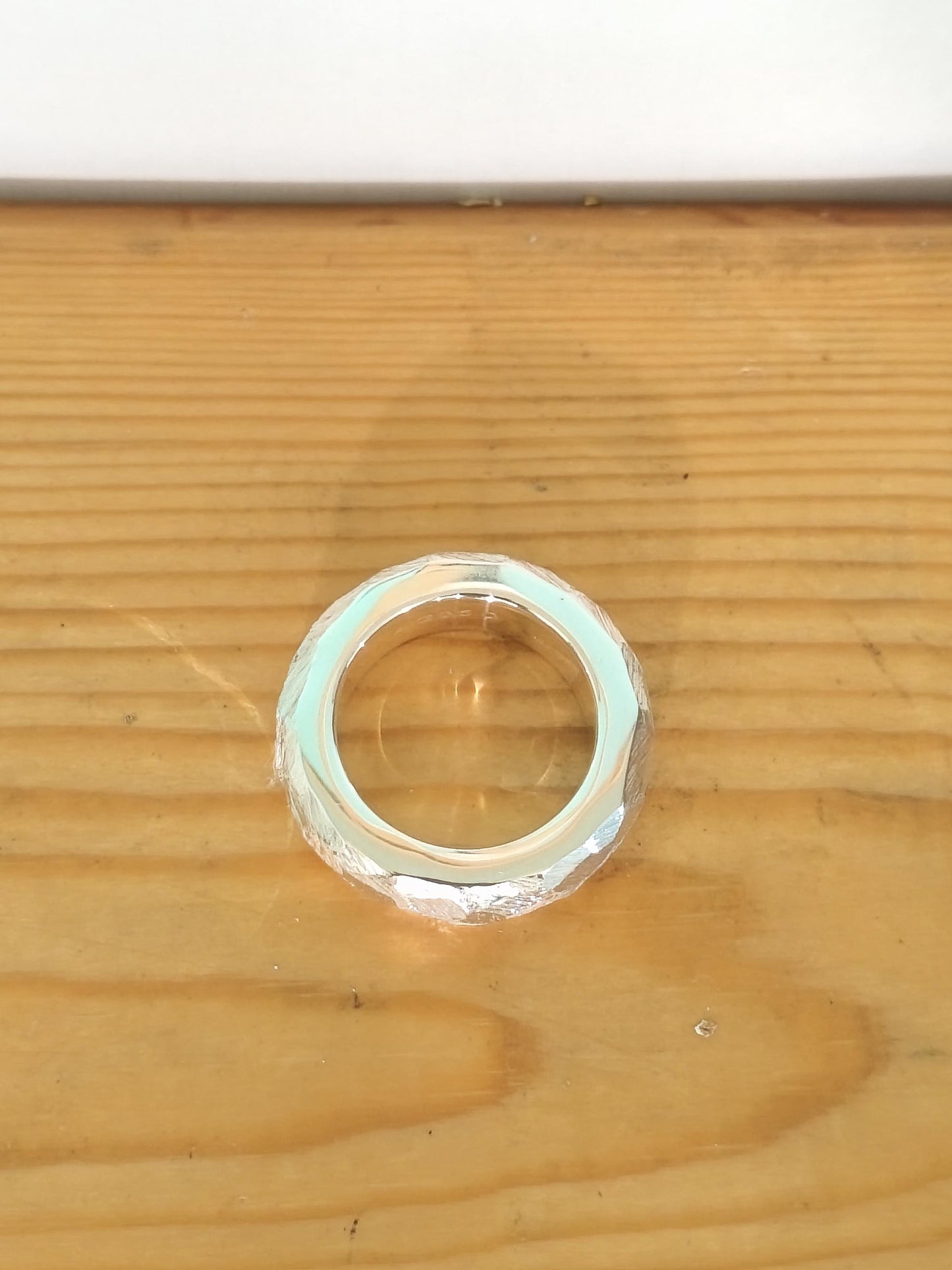 Hammered Band Ring: 8mm Wide Band, Gold Alternative, Fine Jewelry Designs, Silver AG 950