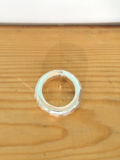 Hammered Band Ring: 8mm Wide Band, Gold Alternative, Fine Jewelry Designs, Silver AG 950