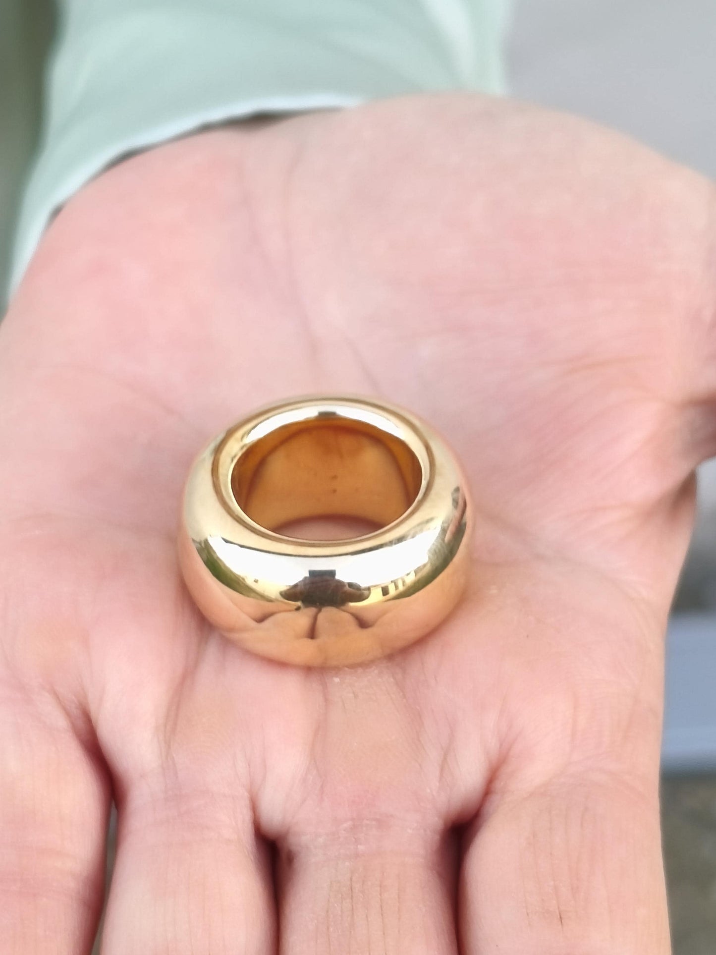 Doughnut Ring: Donut Band Gold Plated, Minimalist Statement Jewelry