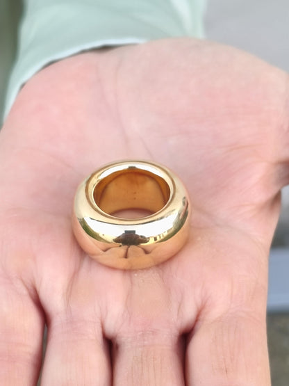 Doughnut Ring: Donut Band Gold Plated, Minimalist Statement Jewelry
