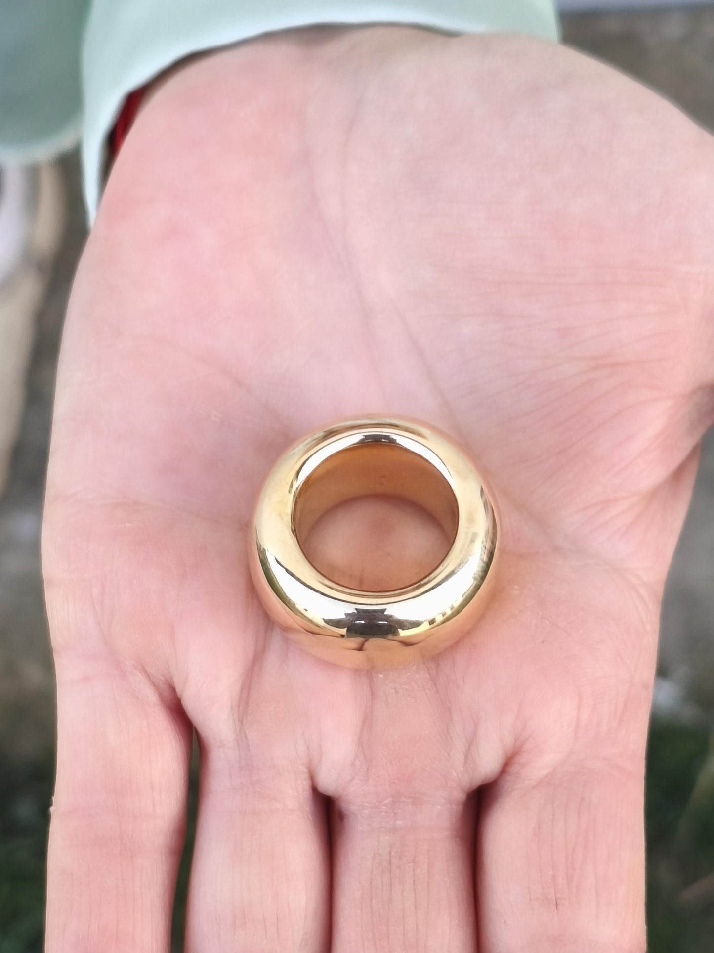Doughnut Ring: Donut Band Gold Plated, Minimalist Statement Jewelry