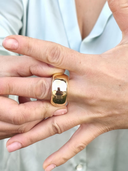 Doughnut Ring: Donut Band Gold Plated, Minimalist Statement Jewelry