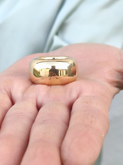 Doughnut Ring: Donut Band Gold Plated, Minimalist Statement Jewelry