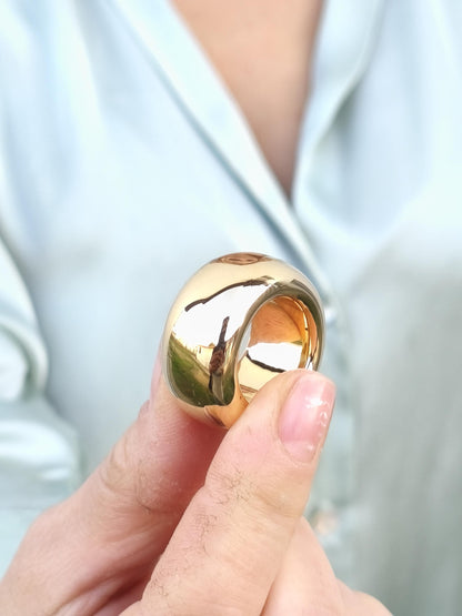 Doughnut Ring: Donut Band Gold Plated, Minimalist Statement Jewelry
