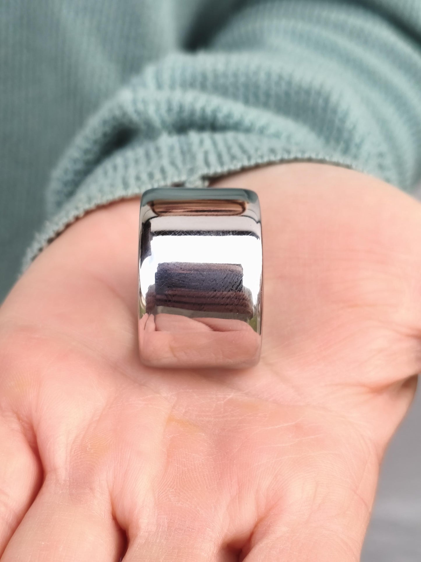 Band Ring: 20MM Wide Wedding Band, Stainless Steel Thick Ring