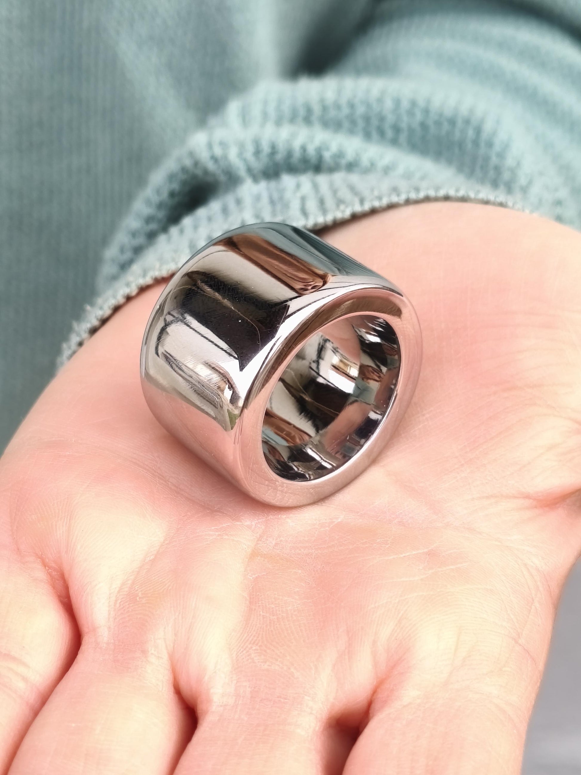 Band Ring: 20MM Wide Wedding Band, Stainless Steel Thick Ring