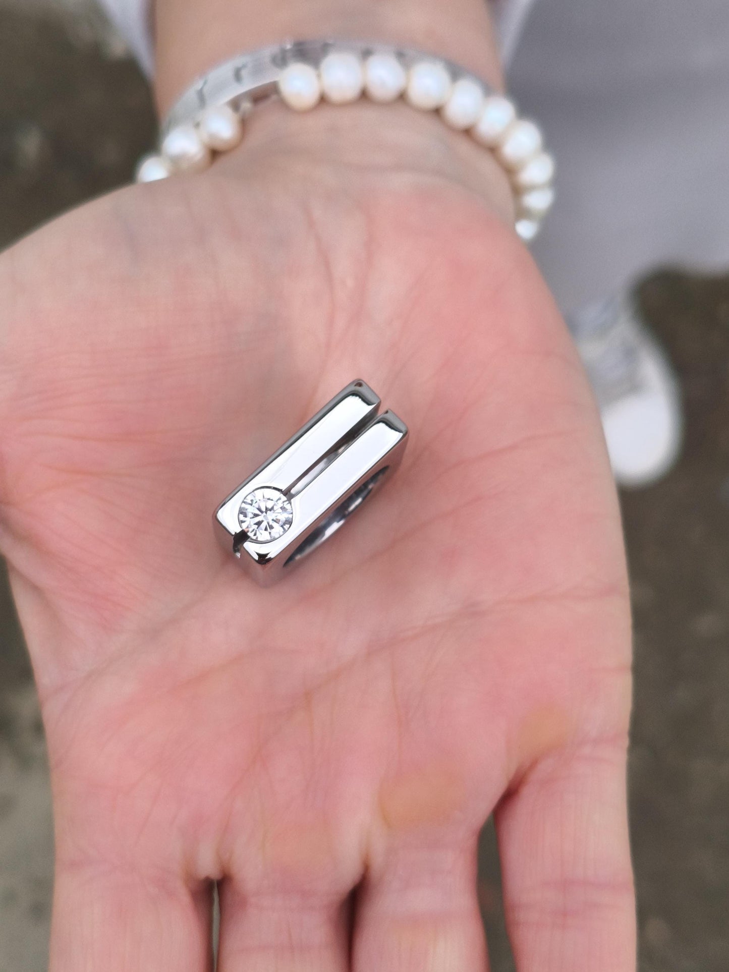 Statement Ring: Twin Band Moissanite Jewelry, Original Design Elisa Kuno