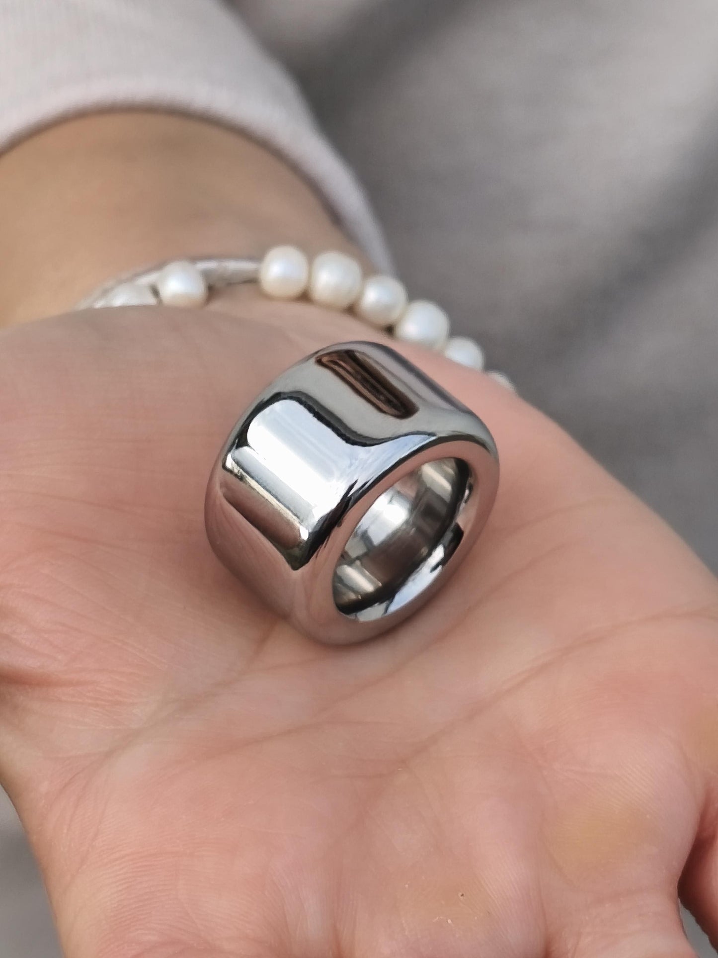 Thick Band Ring: Minimalist Statement Jewelry, Stainless Steel