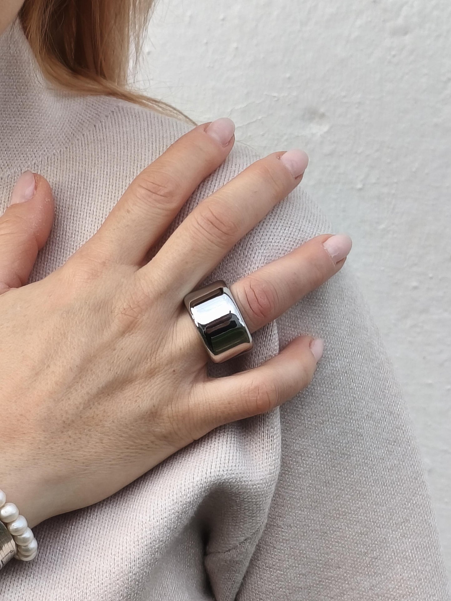 Thick Band Ring: Minimalist Statement Jewelry, Stainless Steel