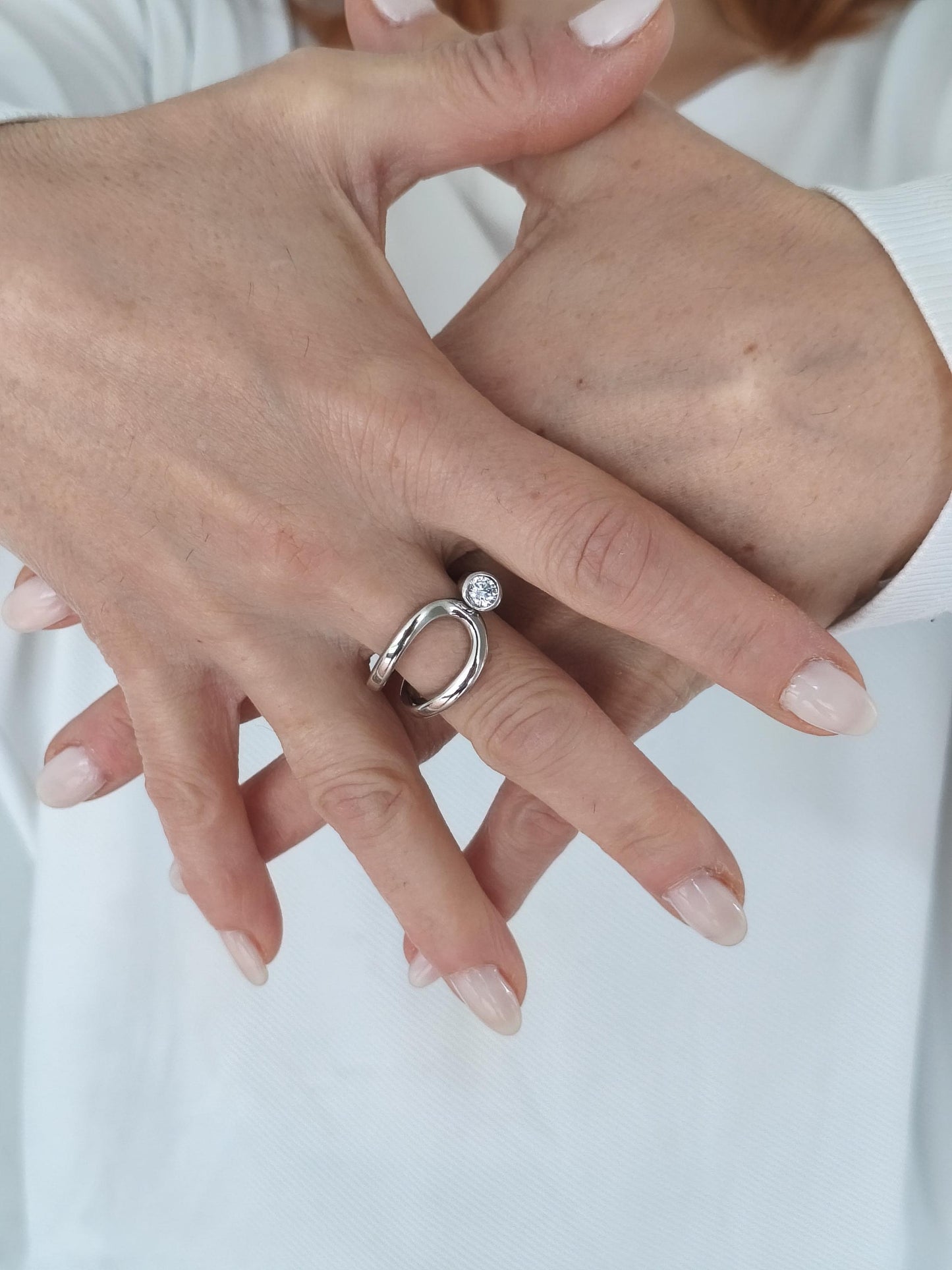 Engagement Moissanite Ring: Palladium Coated Silver, Statement Ring For Women