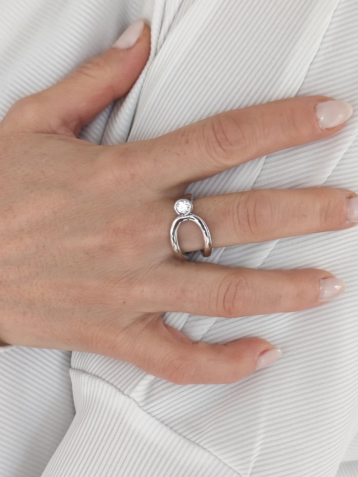 Engagement Moissanite Ring: Palladium Coated Silver, Statement Ring For Women