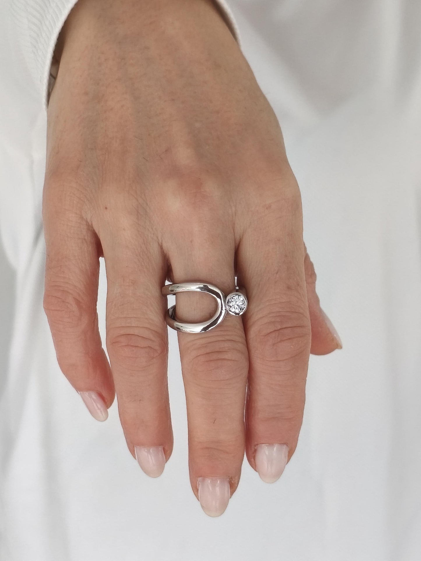 Engagement Moissanite Ring: Palladium Coated Silver, Statement Ring For Women
