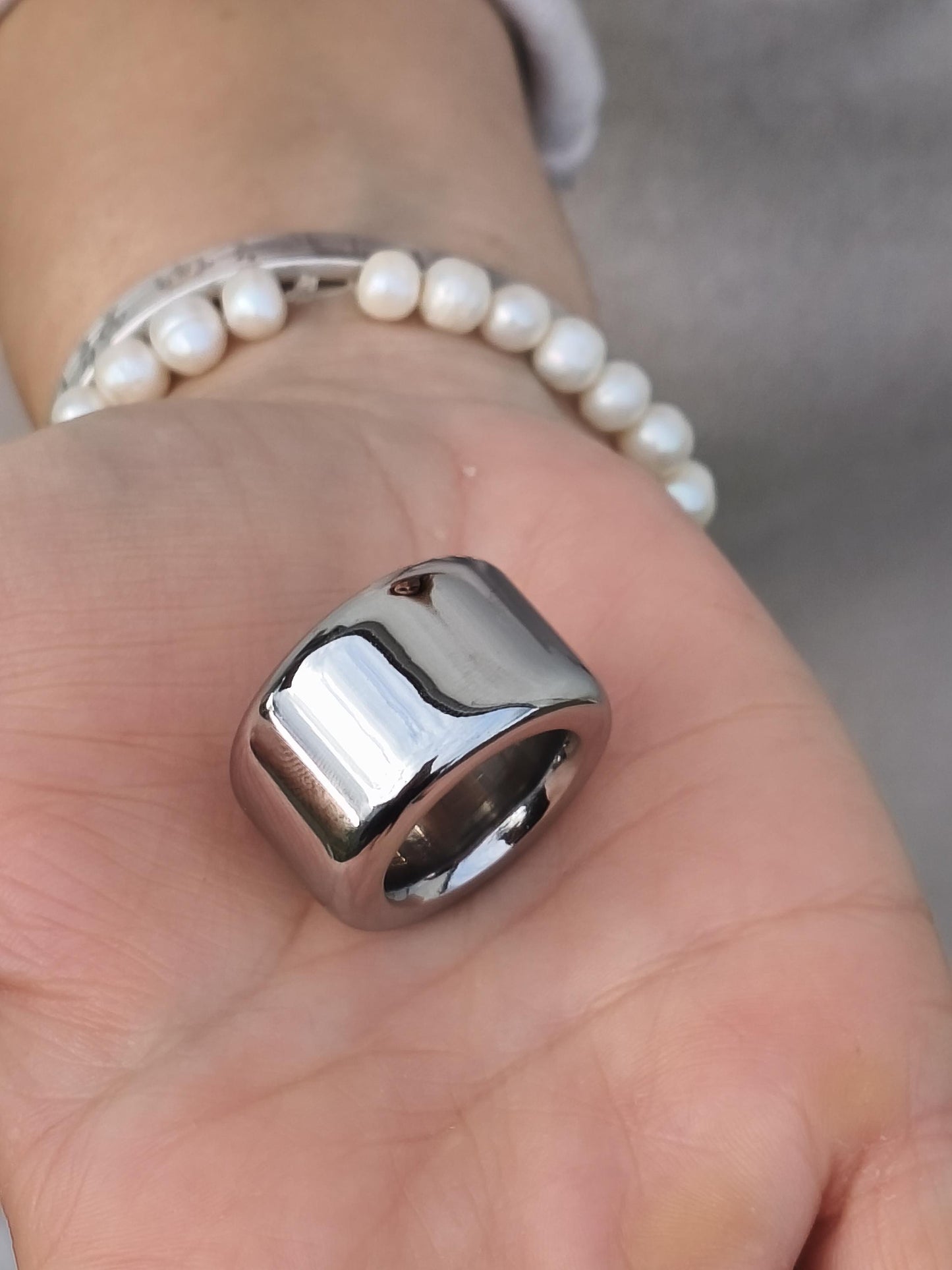 Thick Band Ring: Minimalist Statement Jewelry, Stainless Steel