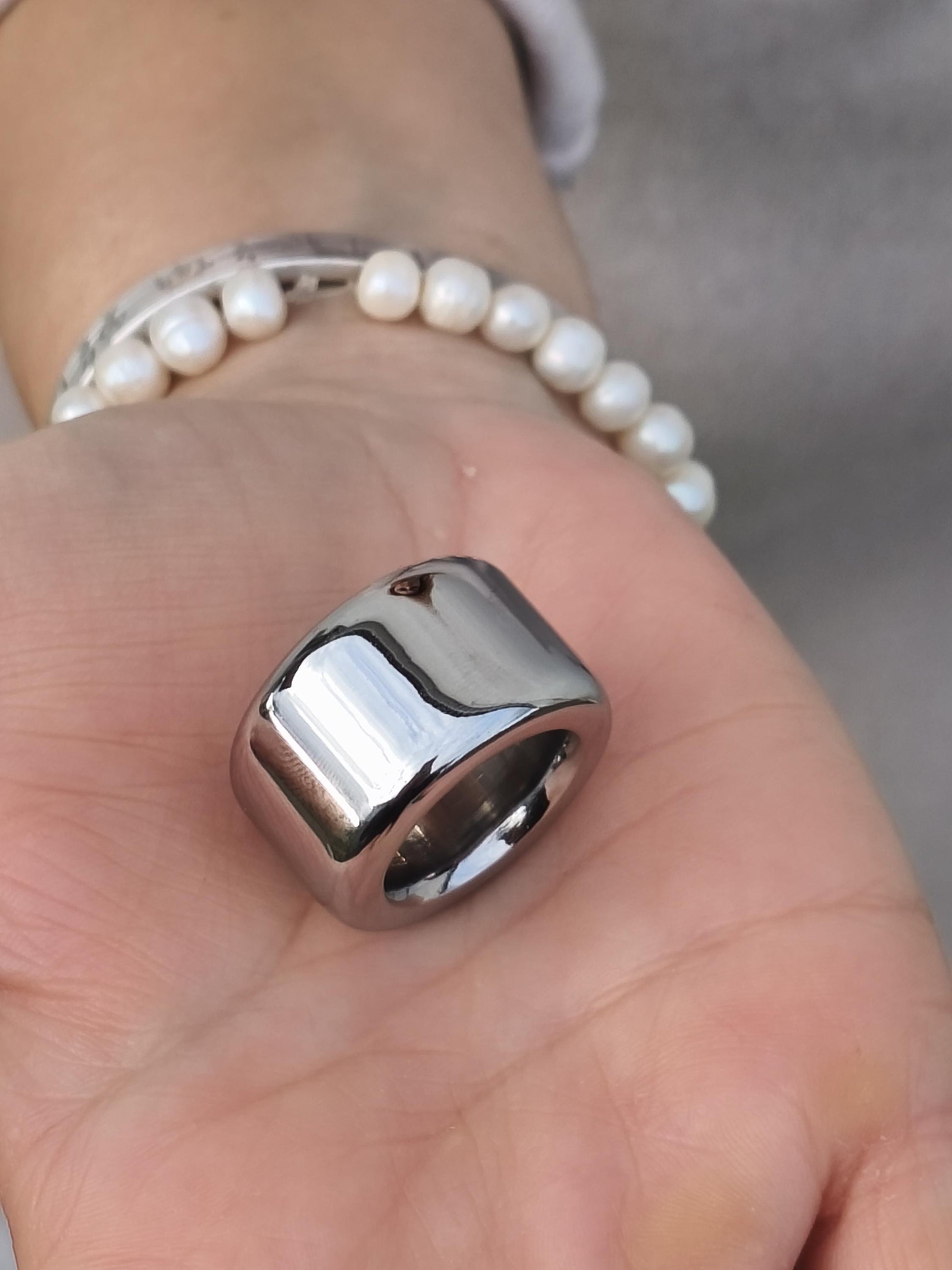 Thick Band Ring: Minimalist Statement Jewelry, Stainless Steel