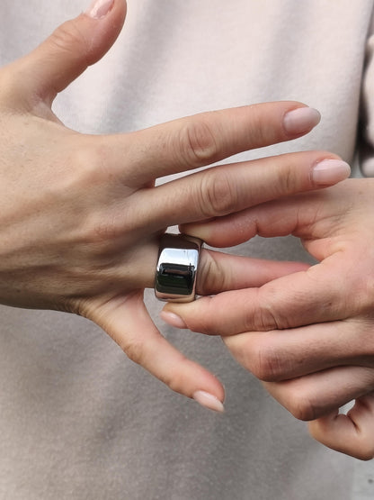 Thick Band Ring: Minimalist Statement Jewelry, Stainless Steel