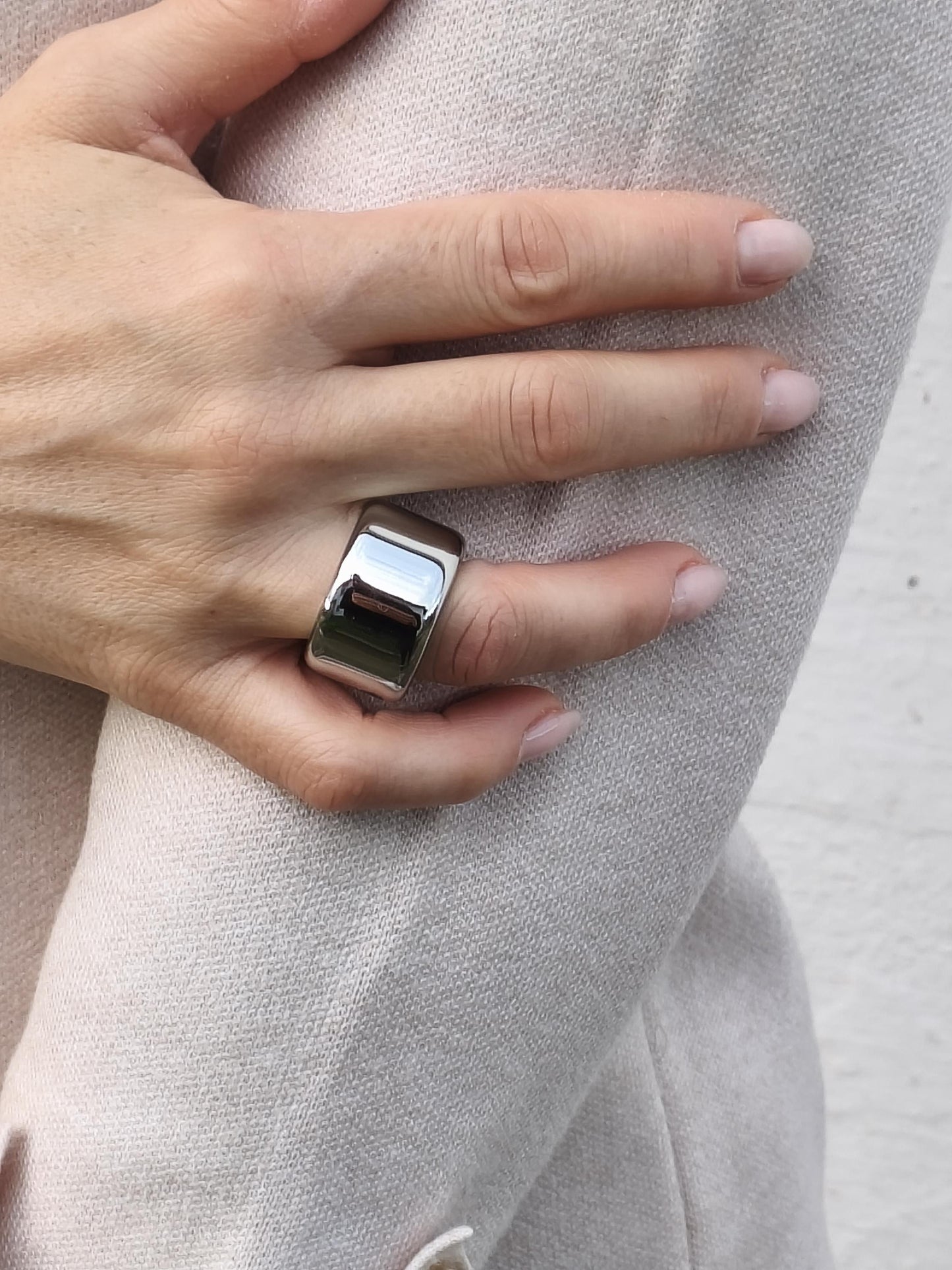 Thick Band Ring: Minimalist Statement Jewelry, Stainless Steel