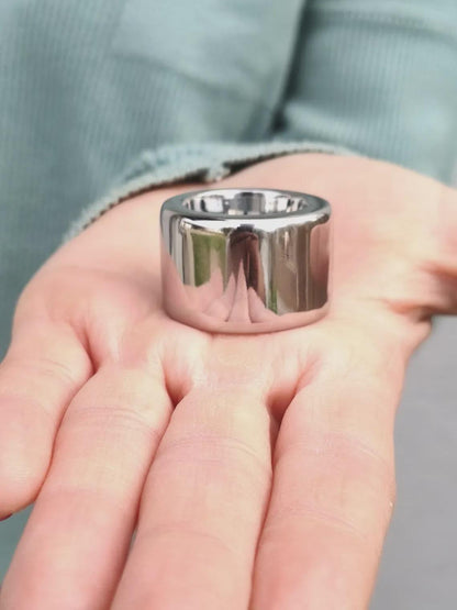 Very Heavy Band Ring: Chunky Biker Style, 80 Grams Solid Silver, Stainless Steel available